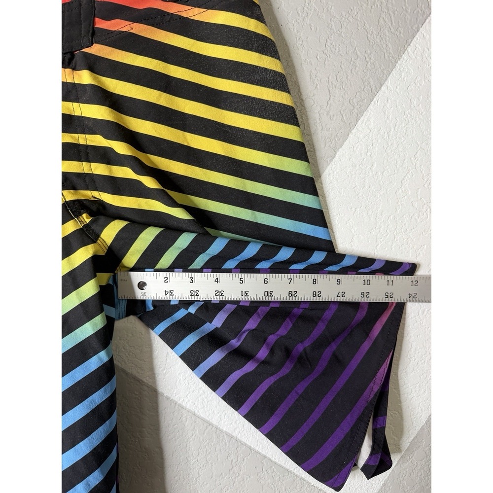 Tony Hawk Mens Multicolor Striped 12" Board Shorts Swim Trunks Size 34 - Picture 11 of 12